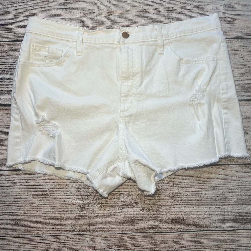 White Distressed Women’s Denim Shorts